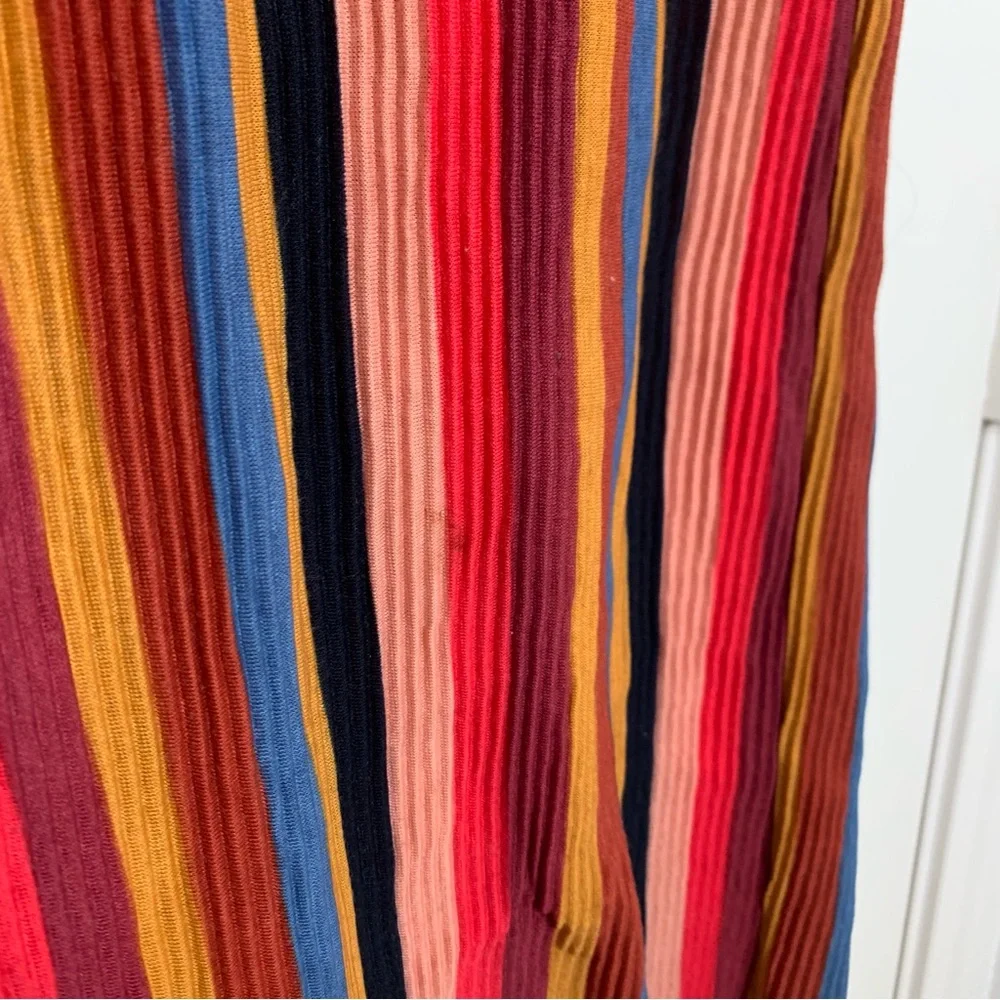 Wild Fable Pleated Striped Multicolor Midi Skirt - Picture 6 of 6